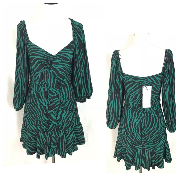 Zara green zebra dress Clearance